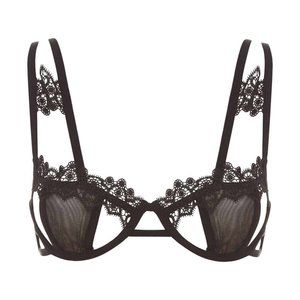 Bluebella 36B Carmen black bra lace and strappy